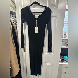 Black long tight dress